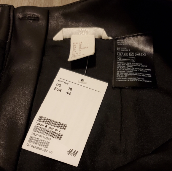 NWT H&M faux leather skirt sz 12 - Picture 3 of 5